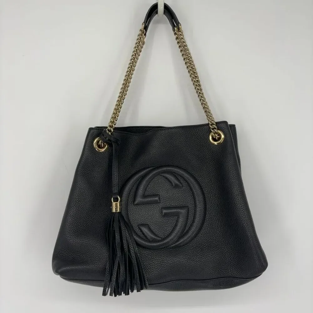 Gucci Black Bag with Gold Chains